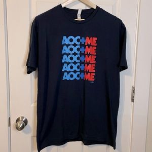 Next Level AOC+ME navy blue political campaign tee unisex sz XL